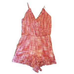 Red and White Romper